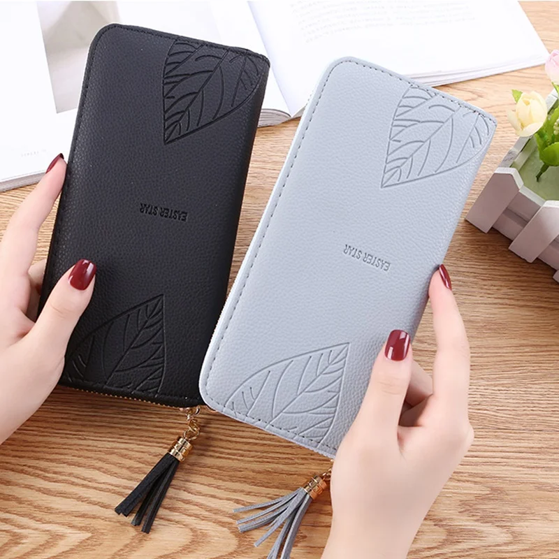 PU Zipper Large Capacity Purses For Girls fashion ladies Long Clutch wallets coin purses handbags Women teenager wallet