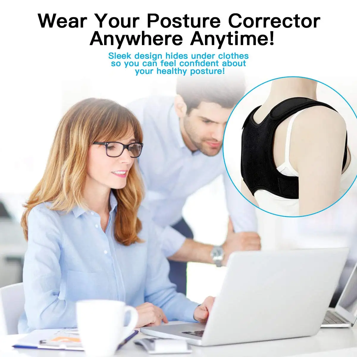 Wholesale Custom Logo Posture Correction Back Straightener Adjustable Upper Back Support Brace Posture Corrector