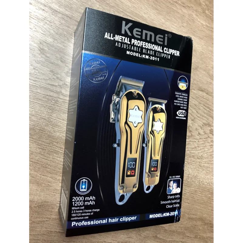 Gold Kemei Trimmer Kemei 2011 New Product Ideas 2022 Kemei Professional Hair Trimmer on Barber Chair