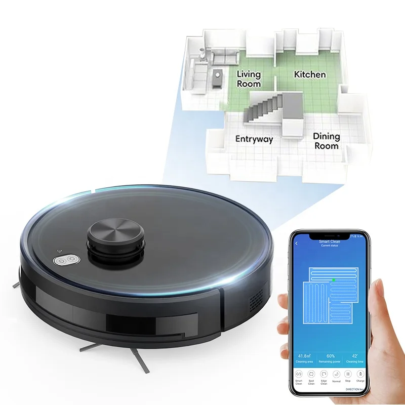 
 Производитель Цена робот пылесос УФ-лампа с низким уровнем шума 3200 мА/ч, большая батарея швабры пол функция Smart Wifi вакуумный робот-пылесос  