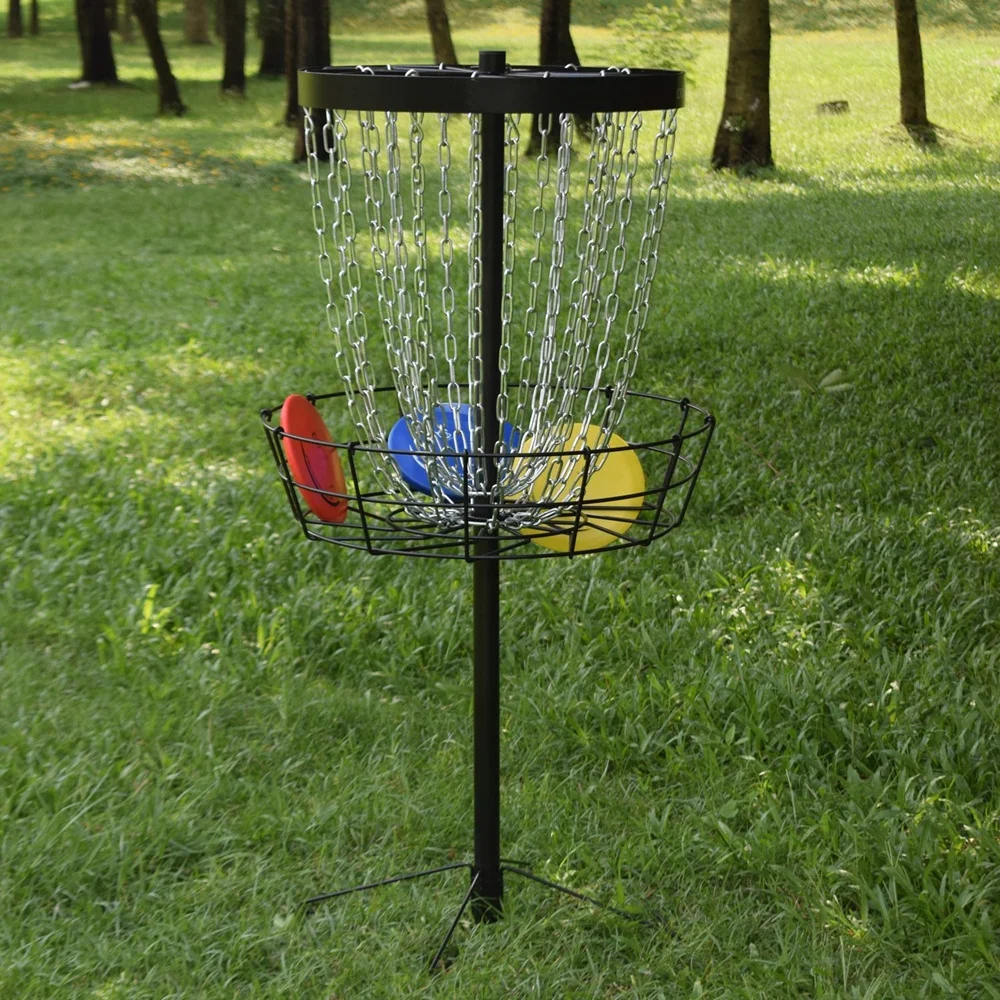 Light Weight Practice Equipment Portable Frisbeed Target Disc Golf Target Disc Golf Baskets With 24 Chains