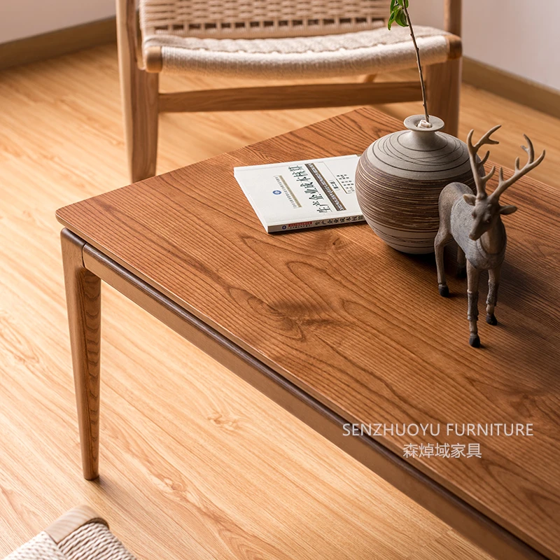 Modern living room wooden furniture solid wood square coffee table