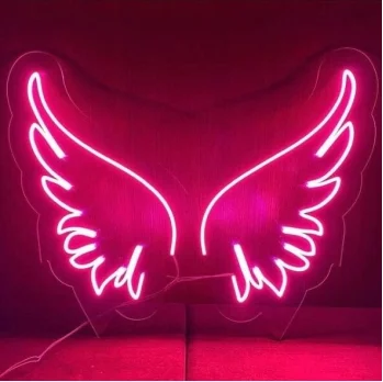 Open Red Bull Our Happy Place Led Angel Wings Custom Neon Sign Letter 3D Lighting Custom Wall Mounted Led Flex Neon Signage