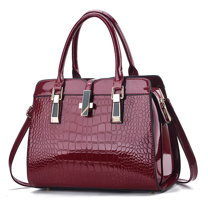 Ladies Shoulder Bags Unique Vintage PU Purse Korea Hand Bag Leather Crocodile Leather Handbags for Women