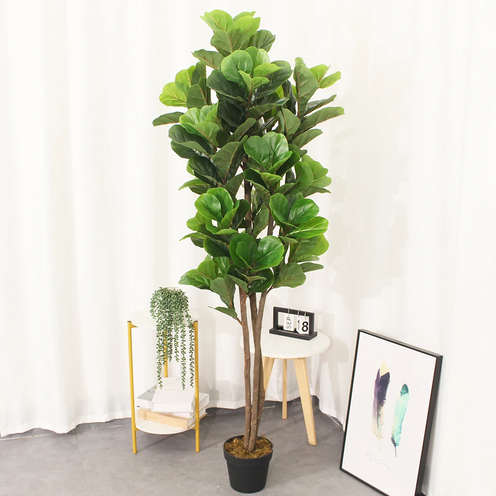 Home Decor 6 Foot Nearly Natural Faux Small Potted Green Lyrata Plants Artificial Fiddle Leaf Fig tree