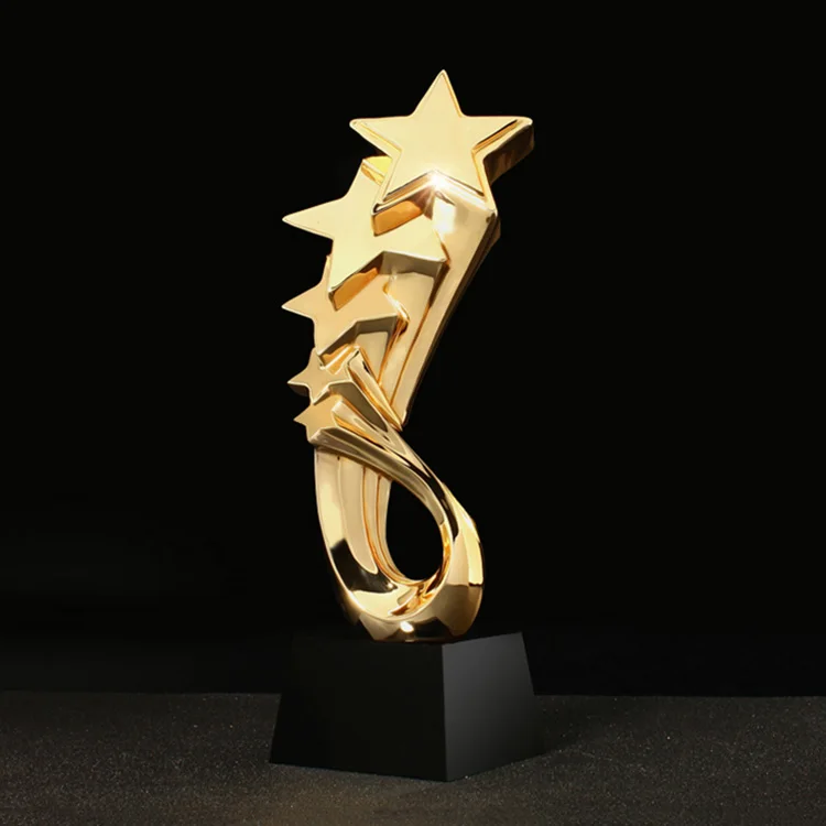 
Gold Star Award Crystal Gift Souvenir Resin Trophy 