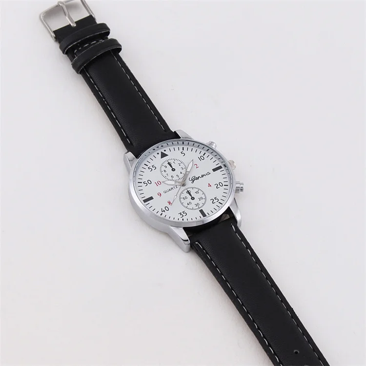 Лидер продаж, простые мужские часы, модные мужские кварцевые часы с кожаным ремешком, оптовая продажа от производителя