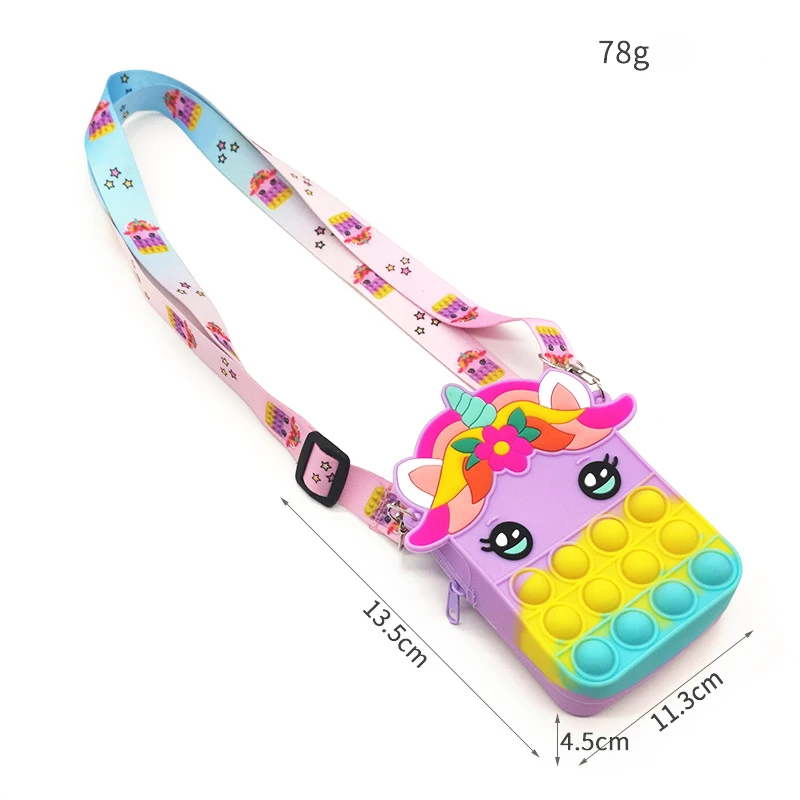 all 40 types new unicorn pop slung shoulder bag squeeze coin purse multi model sensory pop fidget bag unicorn