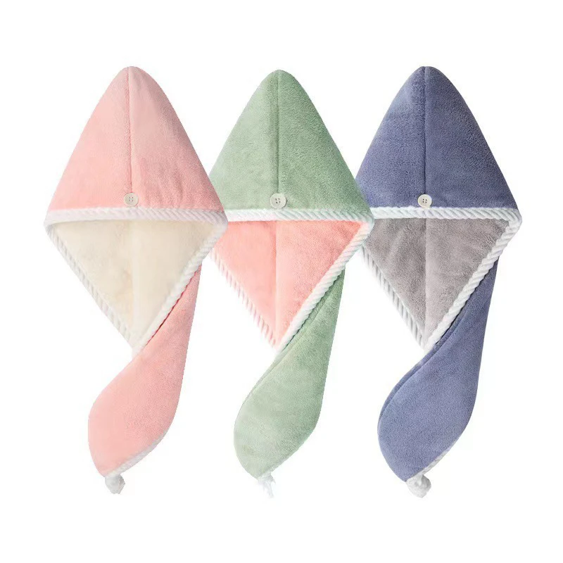 Single or Double Layer Coral Velvet Dry Hair Cap Absorbs Household Headscarf Dual Color Recycled Grade