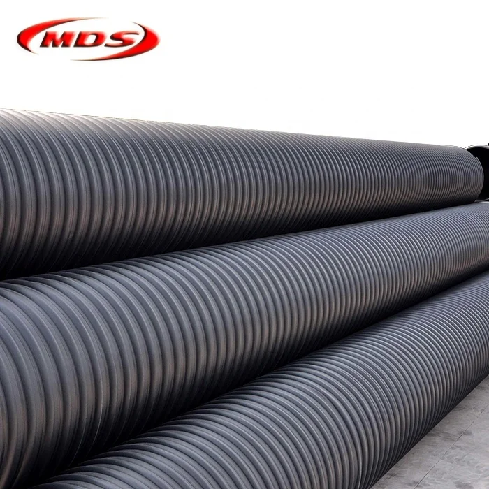 black pe corrugated drainage duraline hdpe pipe 2500mm