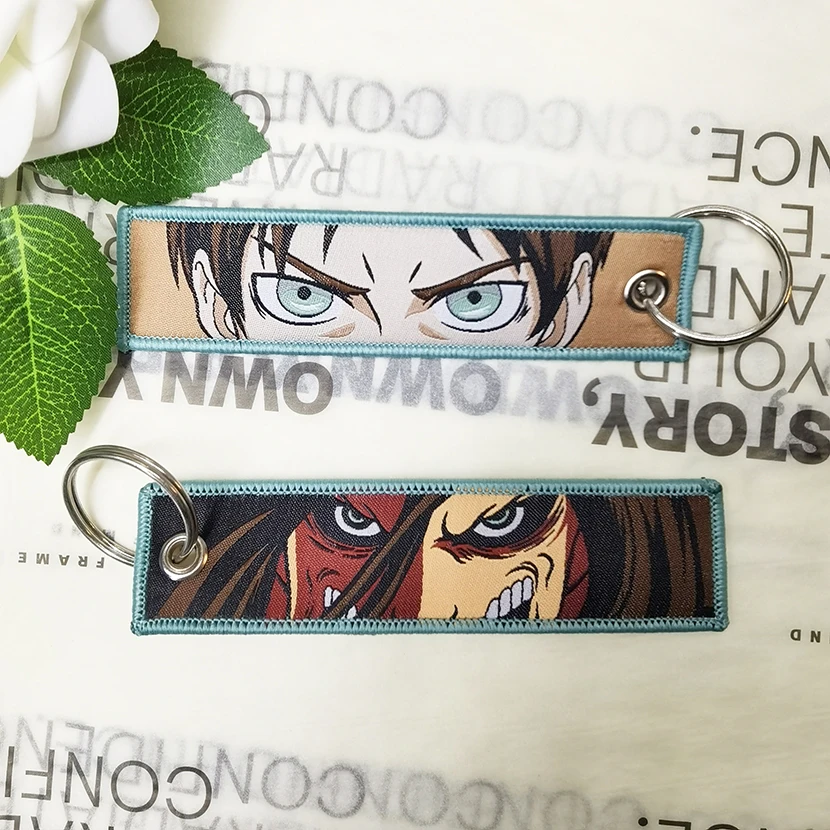 Custom Kawaii Safety Wallet Accessories Key Chain Jettags Embroidery Japan Anime Jet Tag Keychain
