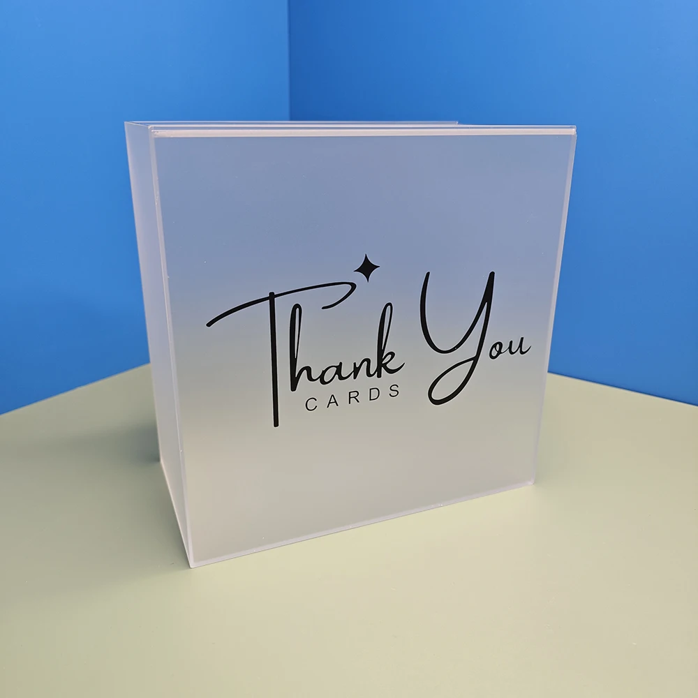 Custom White Clear Wedding Acrylic Thank you Card Box Wedding Innivation Storage Acrylic Frosted Card Box