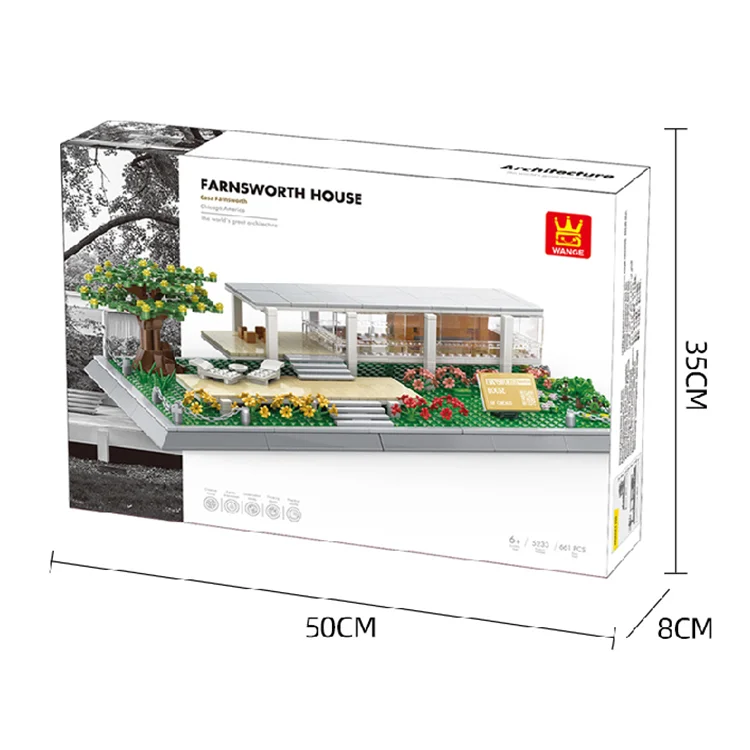 wholesale toys kids gift sets Bricks construction Villa Savoye kids plastic toys disassemble building