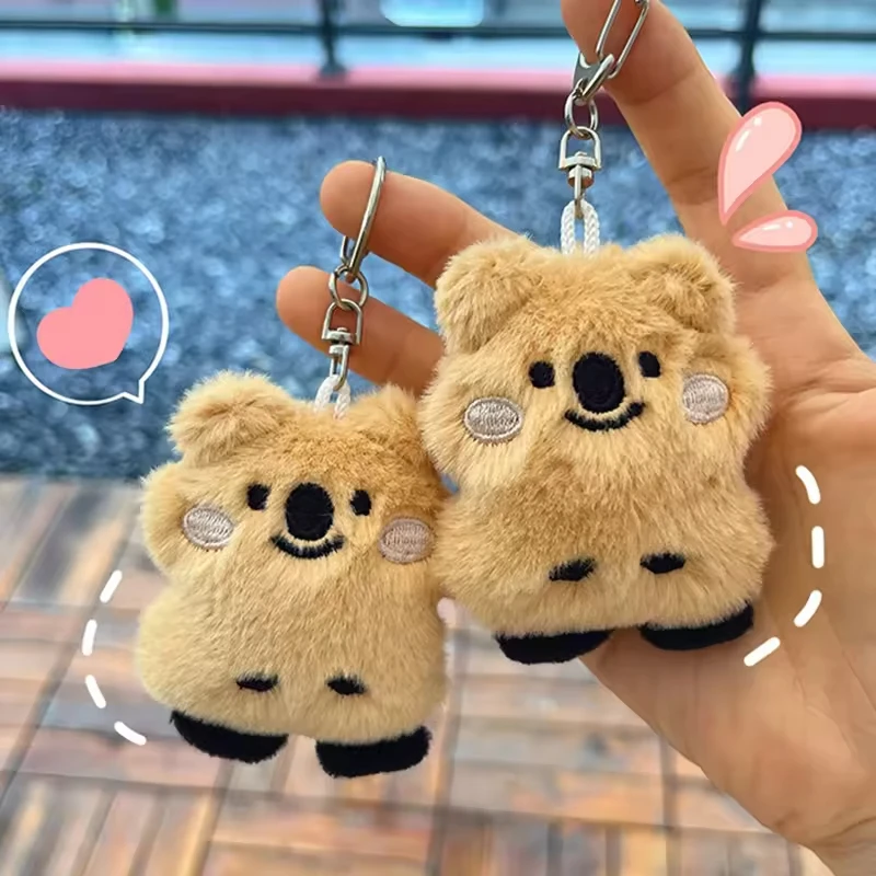 Hot Sale Wholesale Fluffy Stuffed Animals Key Ring Accessories Customized Designs Mini Plush Toy Koala Fur Keychain