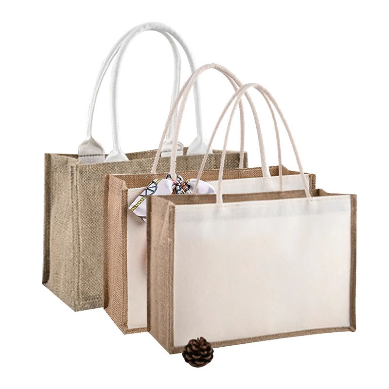 Wholesale design promotional cotton canvas with logo bags jute beach market tote bag
