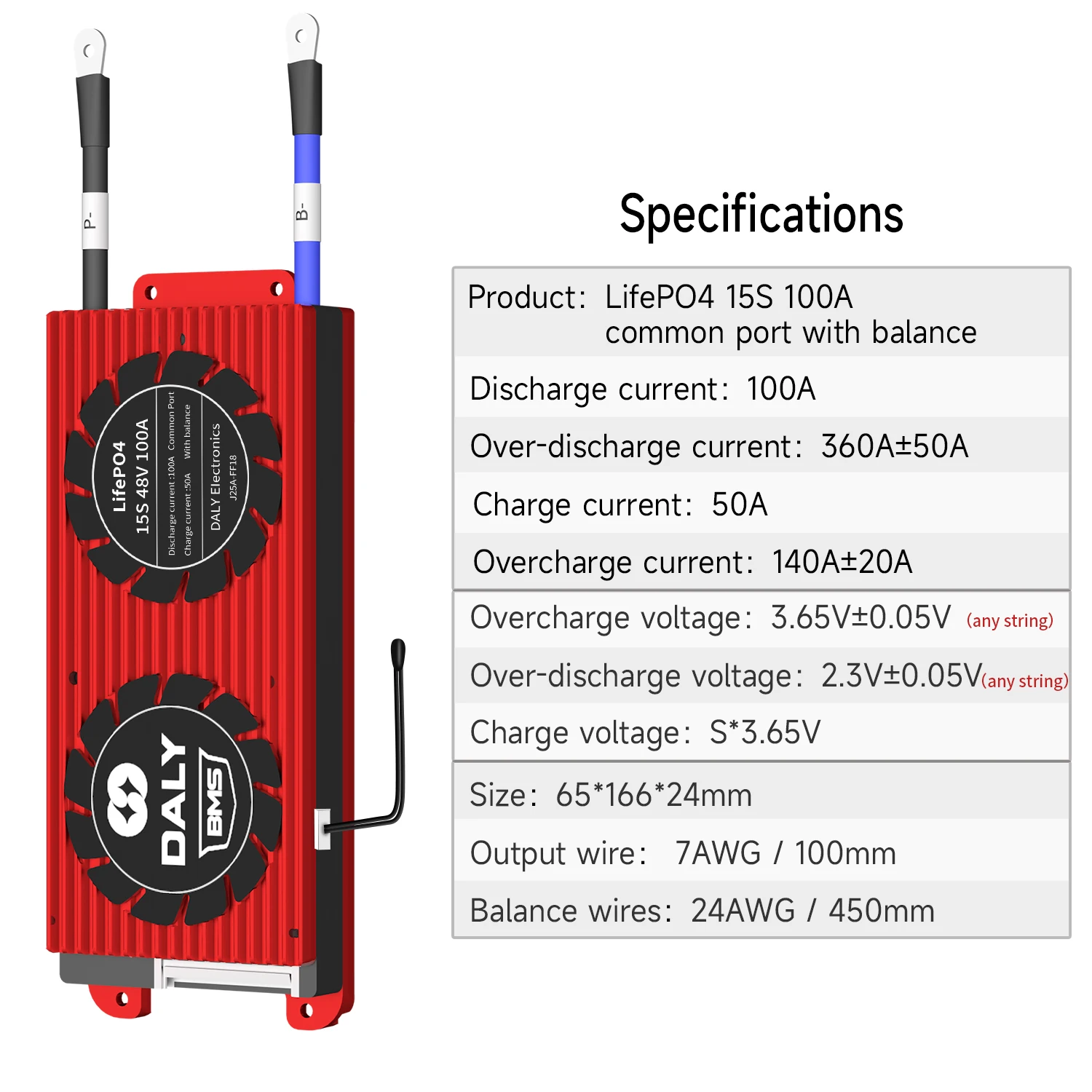 Daly E-Bike Solar Tools Tricycle Lipo BMS 100A 3.2V 15 Cells 15s 48v lifepo4 bms for power tools
