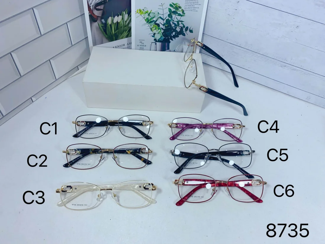 Hot Latest Women Fashion Gold Metal Glasses Frames Double Bridge Aviation Stainless Steel Eyeglasses Frame for Reading