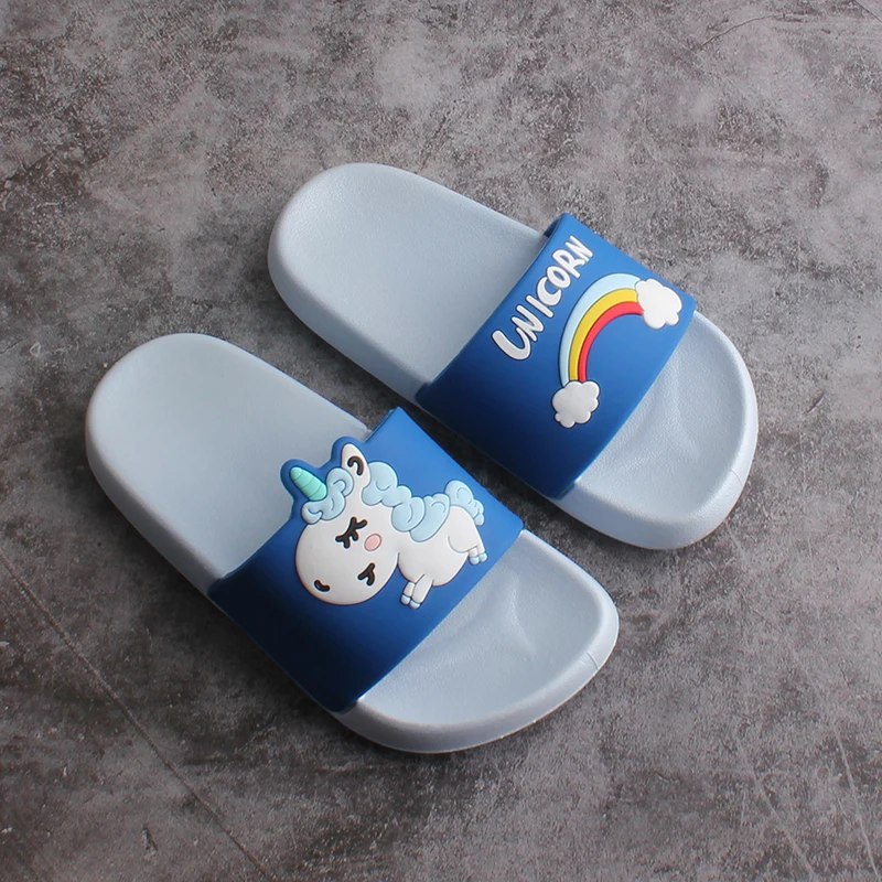 Летние Тапочки 2021, детские тапочки из ПВХ с единорогом, Нескользящие мягкие розовые Тапочки с единорогом, детские сандалии