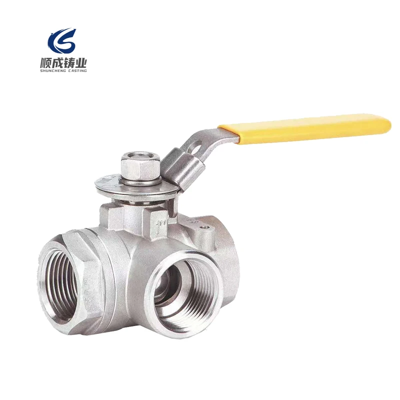3 way  ball valve stainless steel ball valve  with ISO 5211 mounting pad with lockable device
