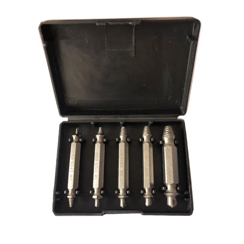 5pc Damaged Screw Extractor Drill Bit Guide Broken Bolt Stud Stripped Screw Remover Tool for Screw