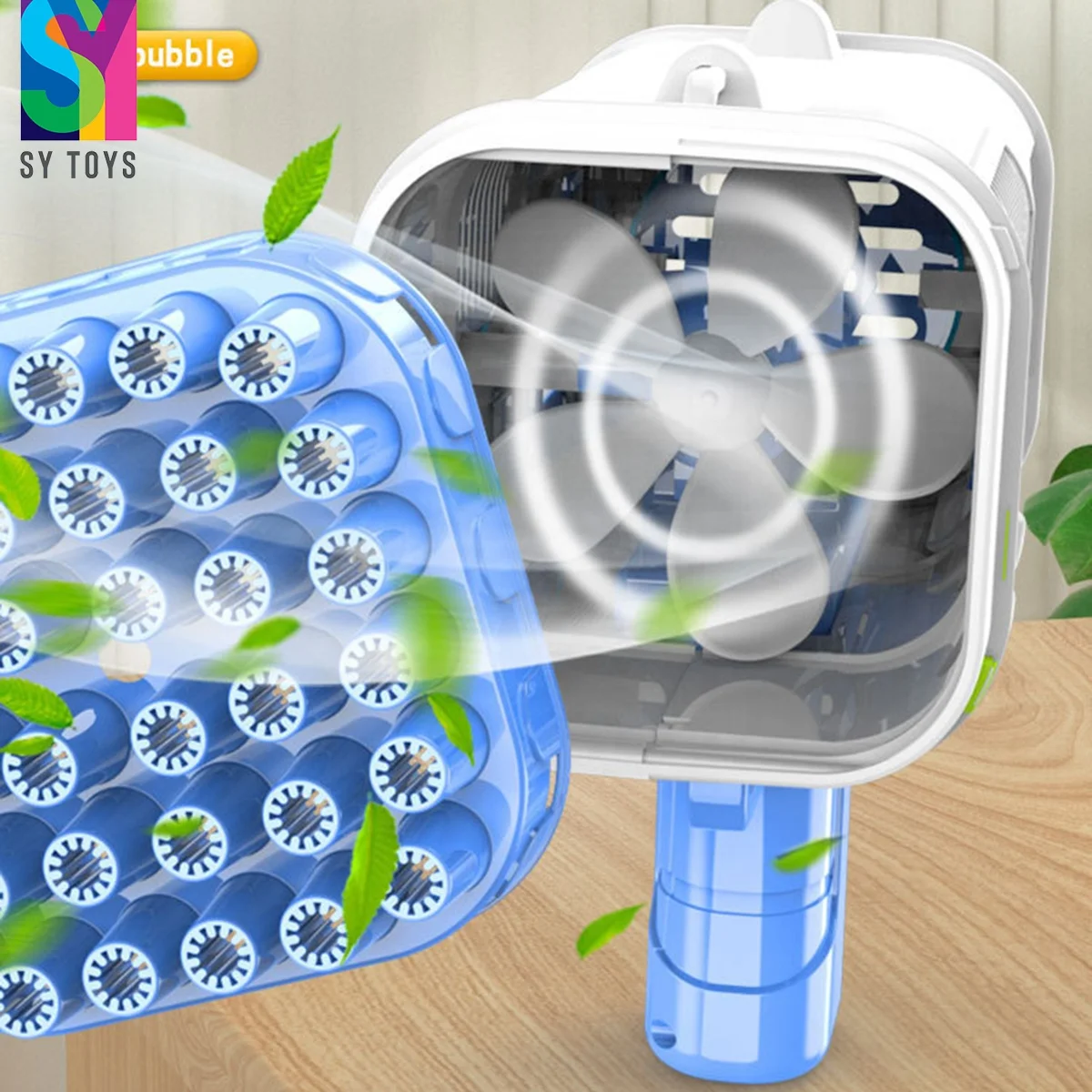 SY TOYS Bubble Machine Toy 32 Holes Funny Electric Automatic Bazooka Gatling Bubble Maker Gun For Kids Children