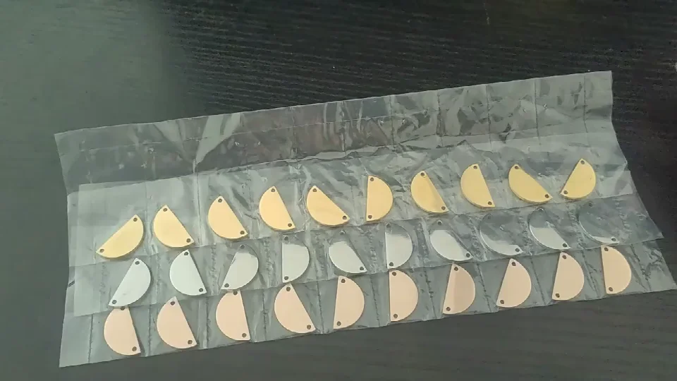 20x10mm DIY Making Geometry Stainless Steel Half Circle Semicircle Two Holes Connector Accessories Jewelry Pendant Charm