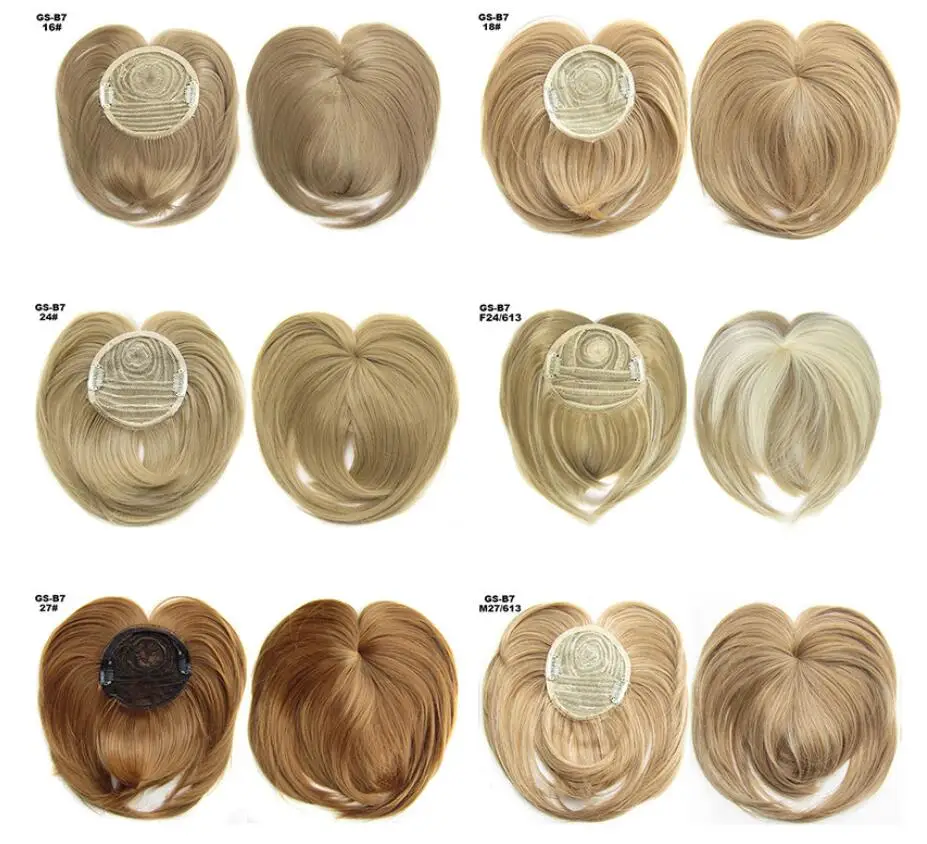 Hairpiece with edgy head and center fringe Wig bangs high temperature silk Traceless simulation fringe