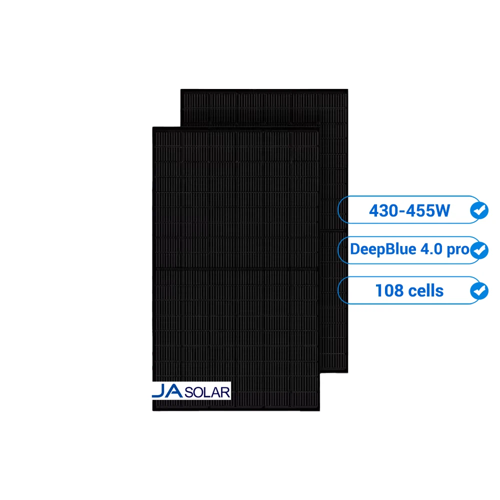 Tier 1 Brand PV Modules JA Full Black TOPCon Solar Modules MONO 430W 435W 440W 445W 450W 455W N-type Solar Panel JAM54D41 LB