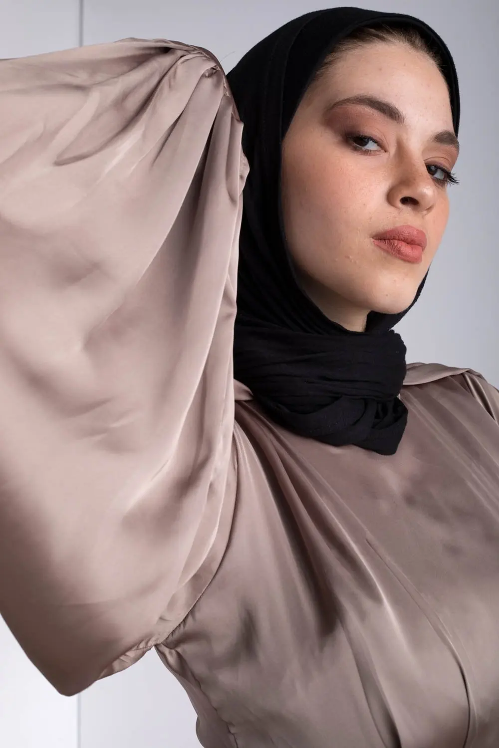 custom high fashionable muslim women satin kaftan maxi dress