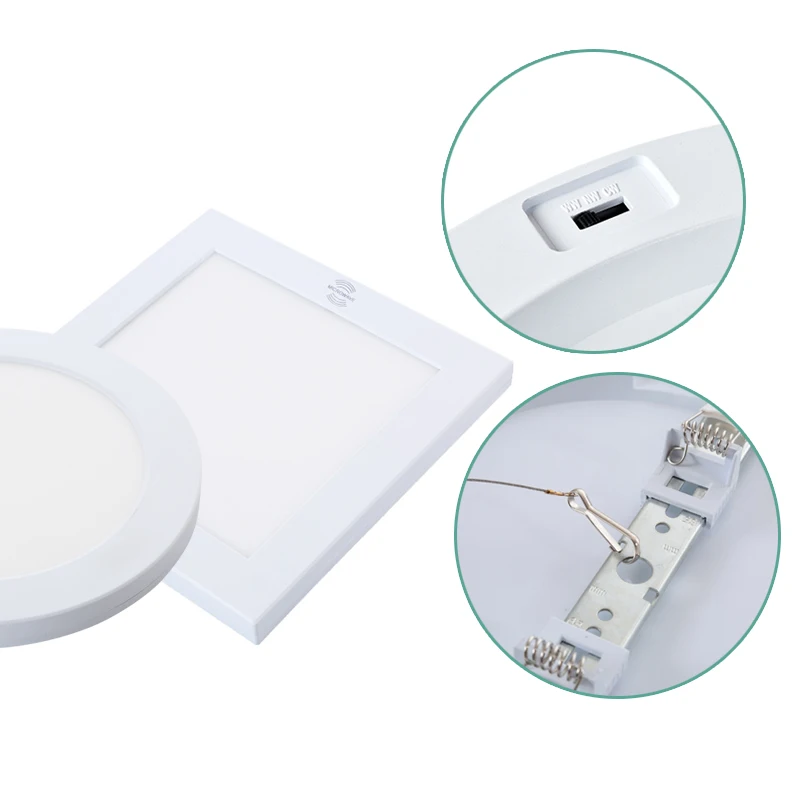Selectable Color Temperature Surface Mount Dimmable Microwave Radar Sensor Square 18W/24W LED Ceiling Panel Light Wall Lamps