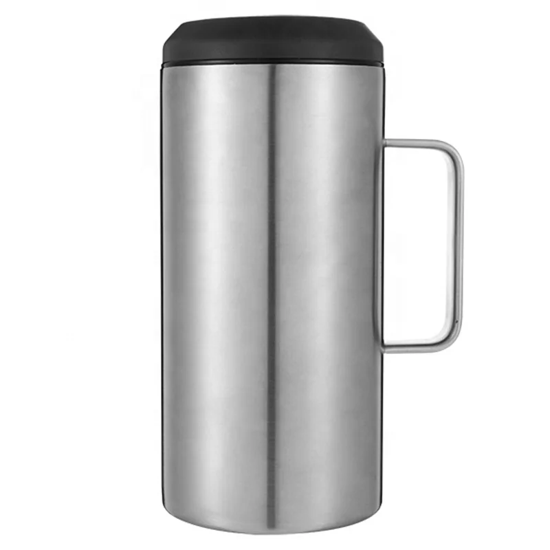 40 Oz Large Capacity Stainless Steel Beer Can Cooler Insulated Vacuum Slim Can Cooler Double Walled Beer Holder With Handle