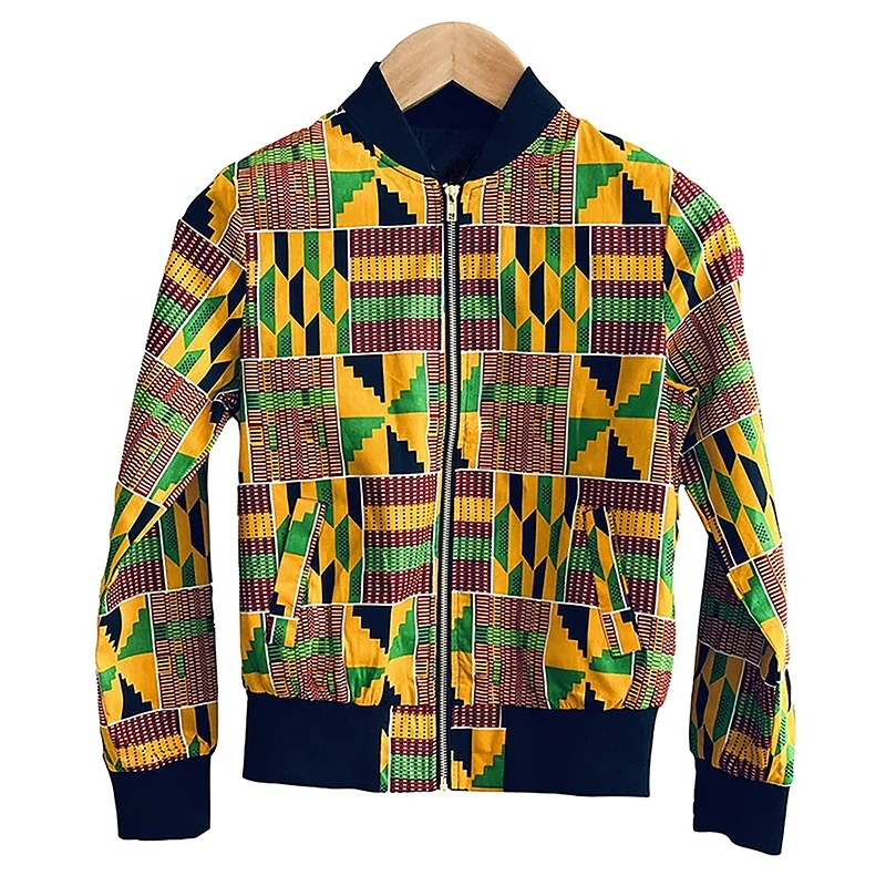 
High Quality Bomber Jacket African print Satin Jacket Allover Printed Jackets 