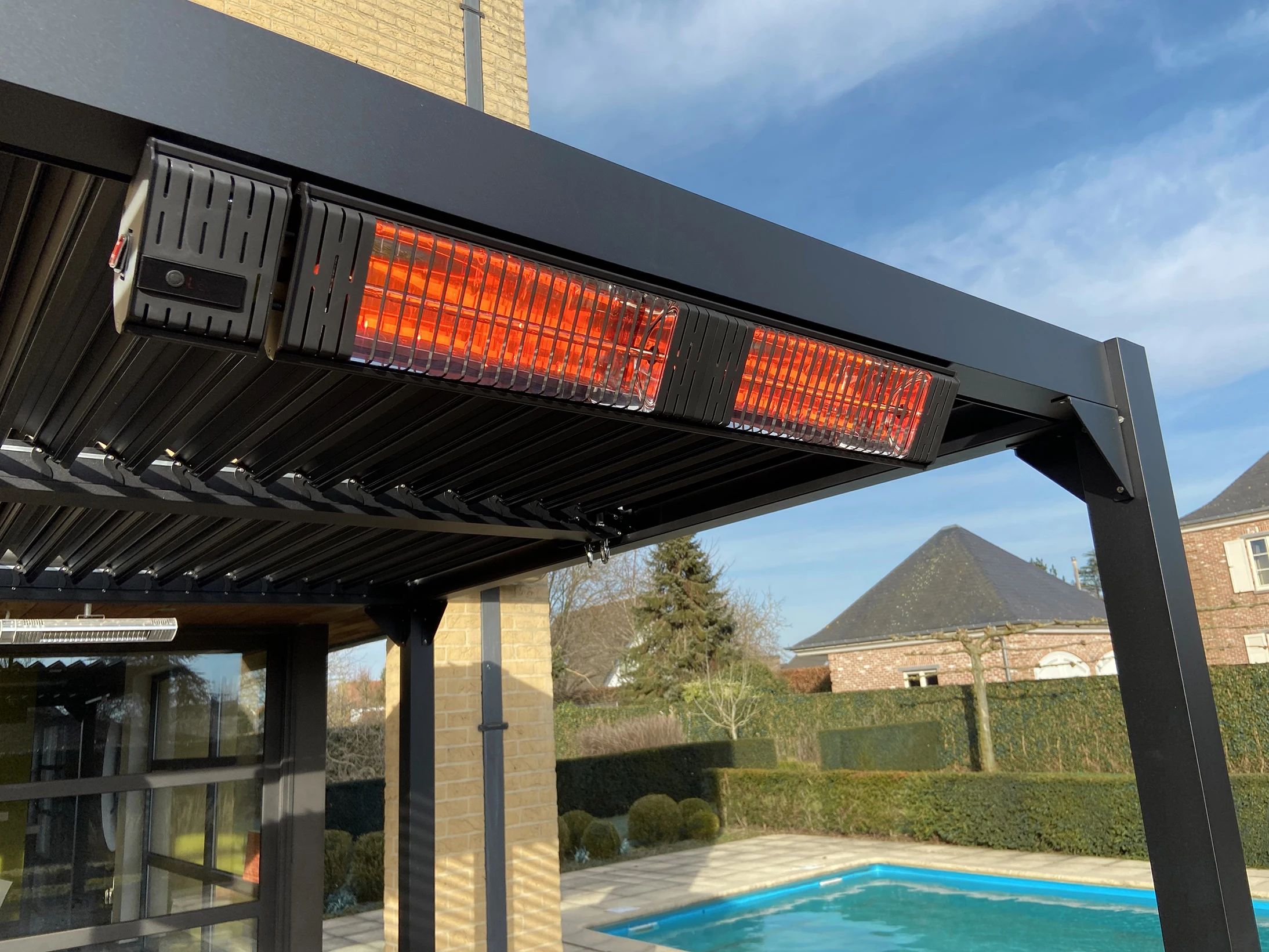 3000W High Heating Efficiency Infrared Heater Commercial or Household Use 2 Power Setting Outdoor Patio Heater