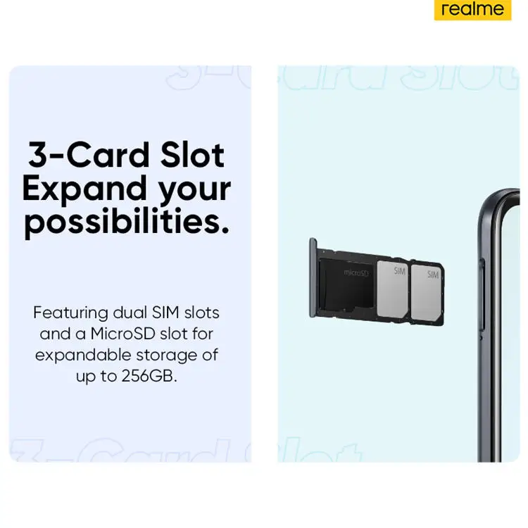 Global Version realme C21Y 3GB RAM 32GB ROM Smartphone Octa Core Processor 6.5inch 5000mAh Battery 13MP AI Triple Camera