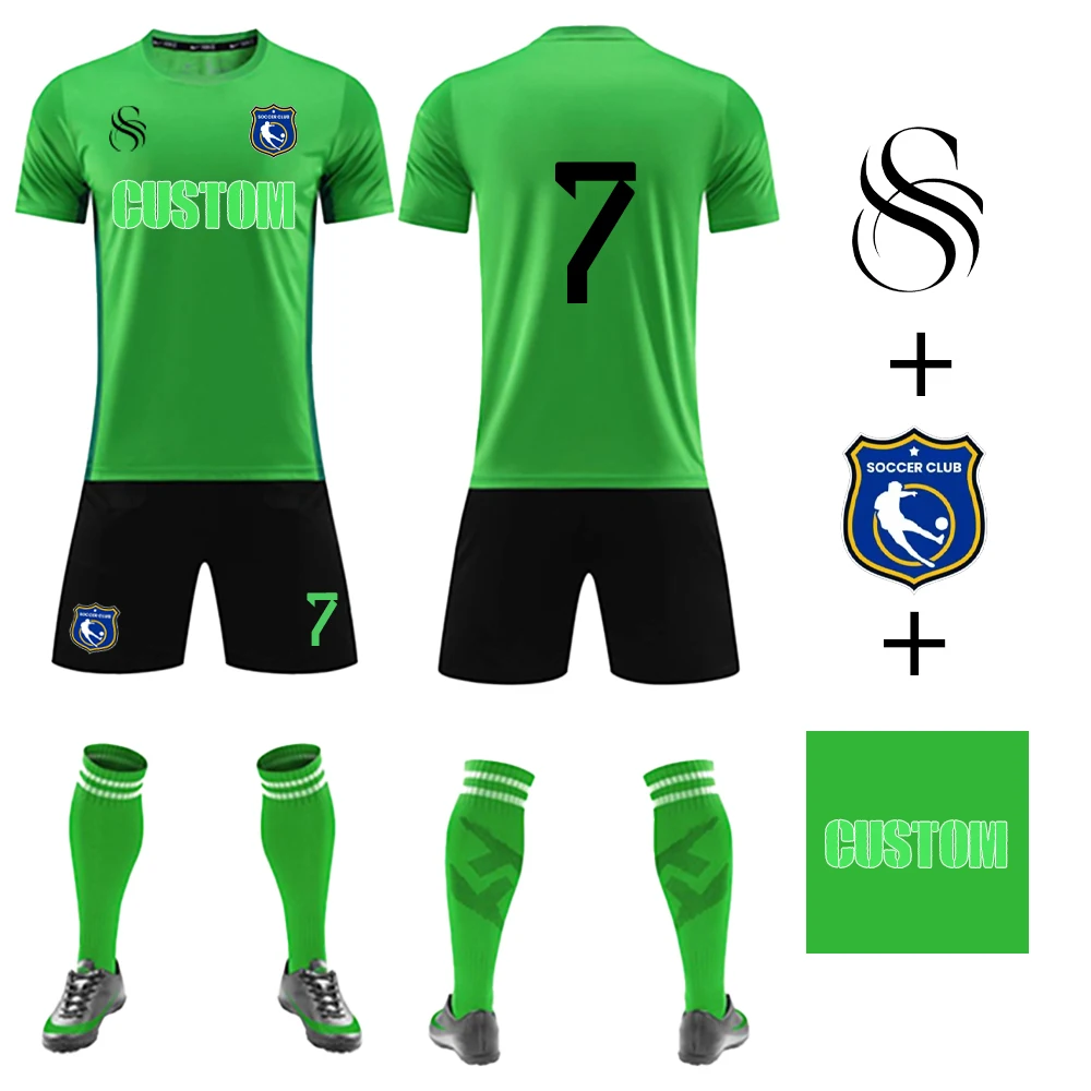 Wholesale Custom Football Club Tracksuit Breathable Soccer Jersey Training Suit Sublimation Sports Soccer Tracksuit For Men