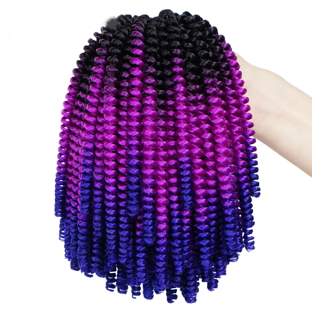 
Synthetic Jumbo Braiding Hair Extension Low &High Temperature Fiber Ombre Color Spring Twist Hair 8 Inch Crochet Braid hair 