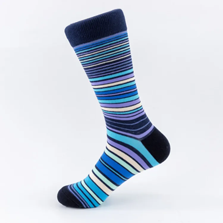 Wholesale Men Striped socks casual cotton socks European and American street fashion crew socks