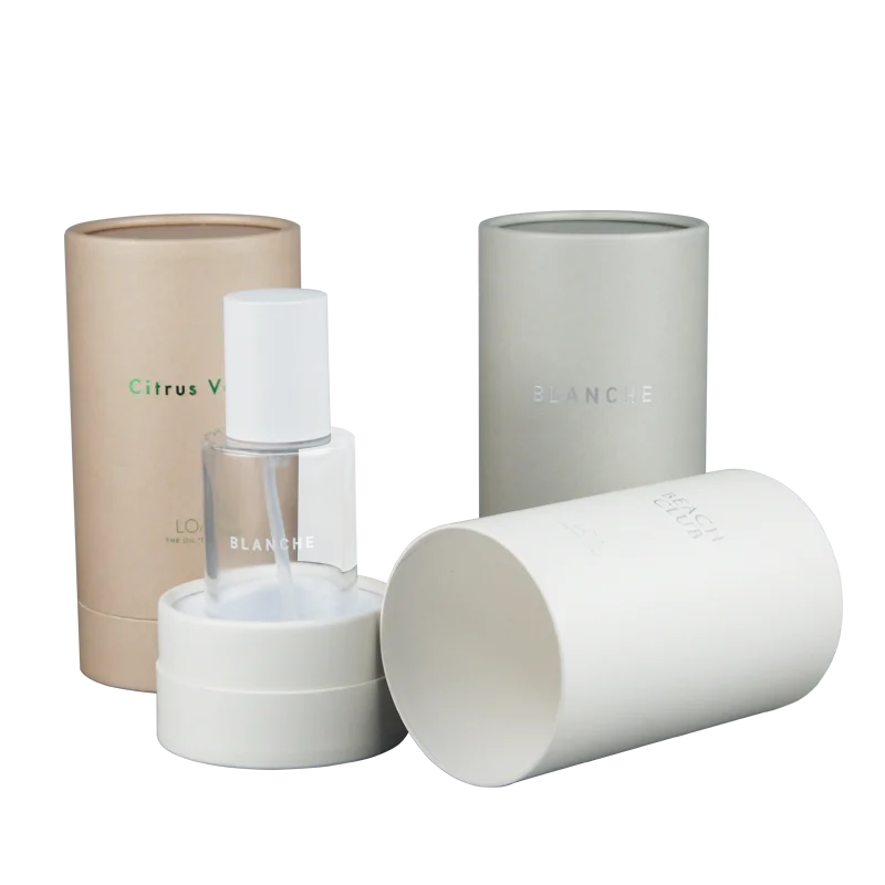 Elegant perfume paper can, recyclable, biodegradable logo, customized anti-collision paper tube