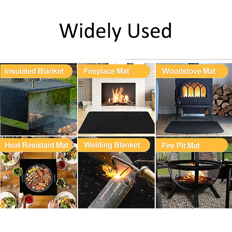 Double Sided Fireproof Grill Pad Indoor Fireplace Mat Waterproof Oil Proof BBQ  Mat Grill Smoker Deck Protective Fire Pit Pad