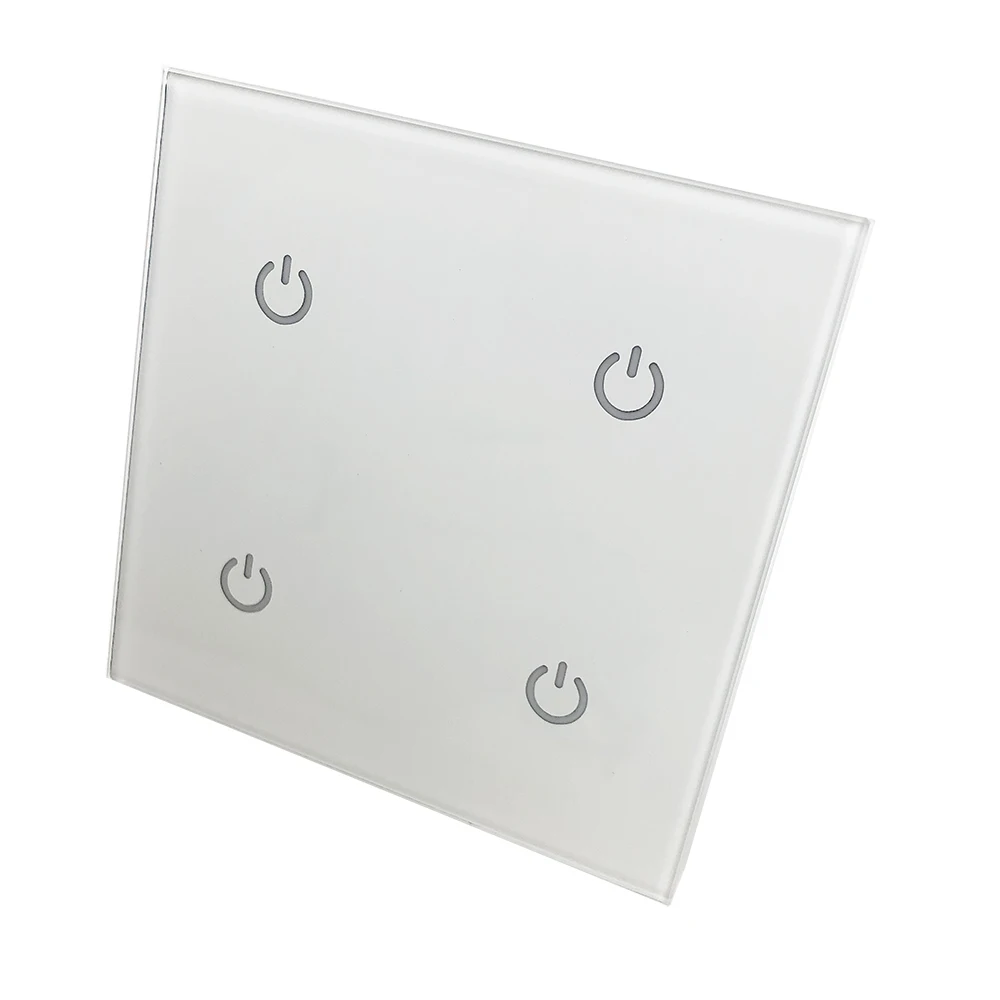 Kincony 4 gang wall reset touch switch 86 module with led brushed for kc868 smart home control system
