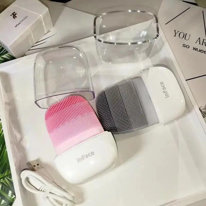  Xiaomi Inface щетка для глубокой очистки лица звуковая мытья IPX7 Водонепроницаемая силиконовая