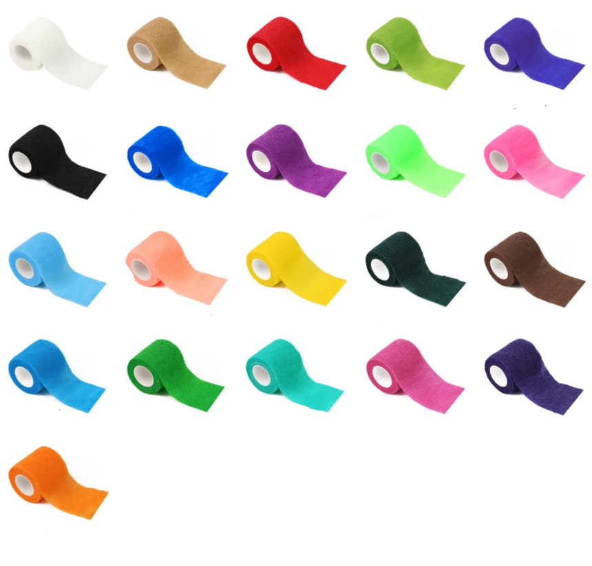 Nonwoven Sports Self-Adhesive Colored Vet Wrap Elastic Cohesive Bandage color football tape