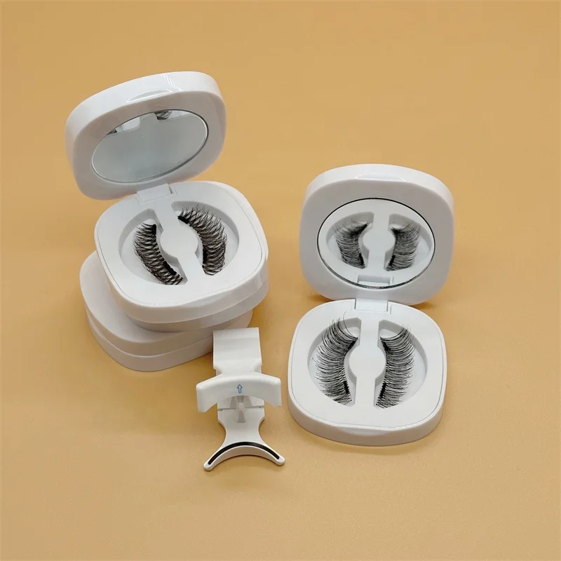 2024 Sunland  New Products  handmade no glue needed No Eyeliner False Eyelashes Soft Magnets Quantum Magnetic Lashes set