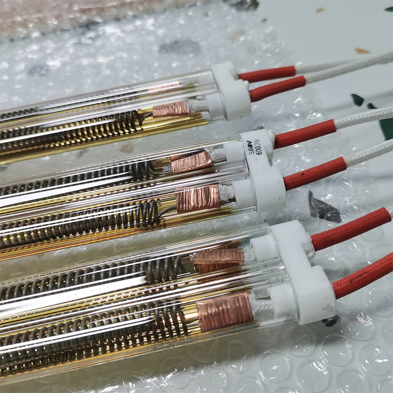 380V 6000W Half Gold Twin Tube Infrared Heating Lamp for PET Bottle Blow Molding Machine