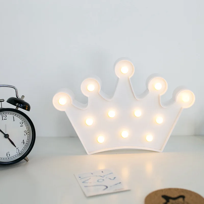 INS hot selling crown shaped party decoration 2 AA battery powered led night table light for party decoration