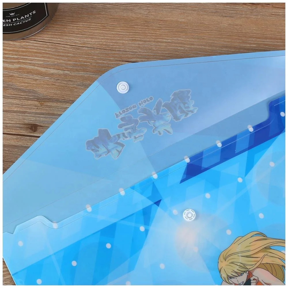 
Custom Plastic button file folder/plastic file folder with fastener 