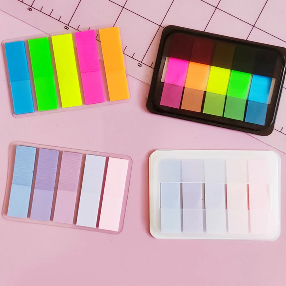 Custom waterproof pet film index plastic self-adhesive transparent pop up sticky notes book marks dispenser