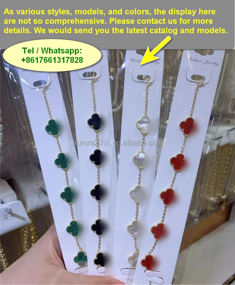 Hot Jewelry Collection Latest Design Trendy Jewelry Stainless Steel PVD Plating FLower Jewellery Four-Leaf Clover Necklace