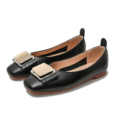 XY074 fashion casual malaysia ladies flat black shoes for woman