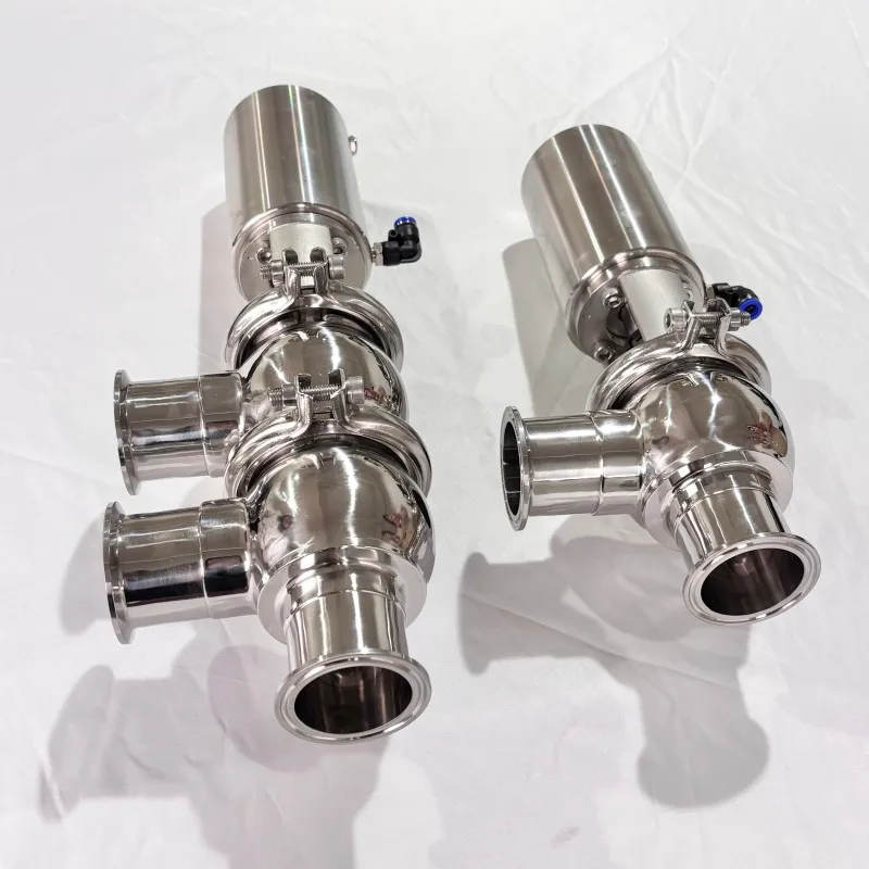 1-2inch Factory 2 way 3 way Air/Spring Actuated Sanitary Stop/Reversing Valve Stainless Steel 304/316L